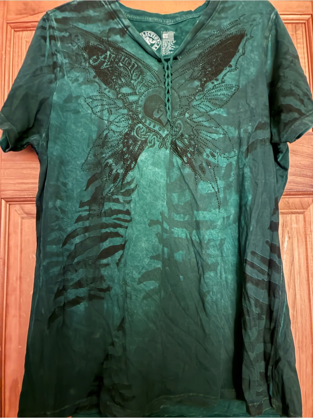 Affliction Women’s Green & Black Graphic Tee